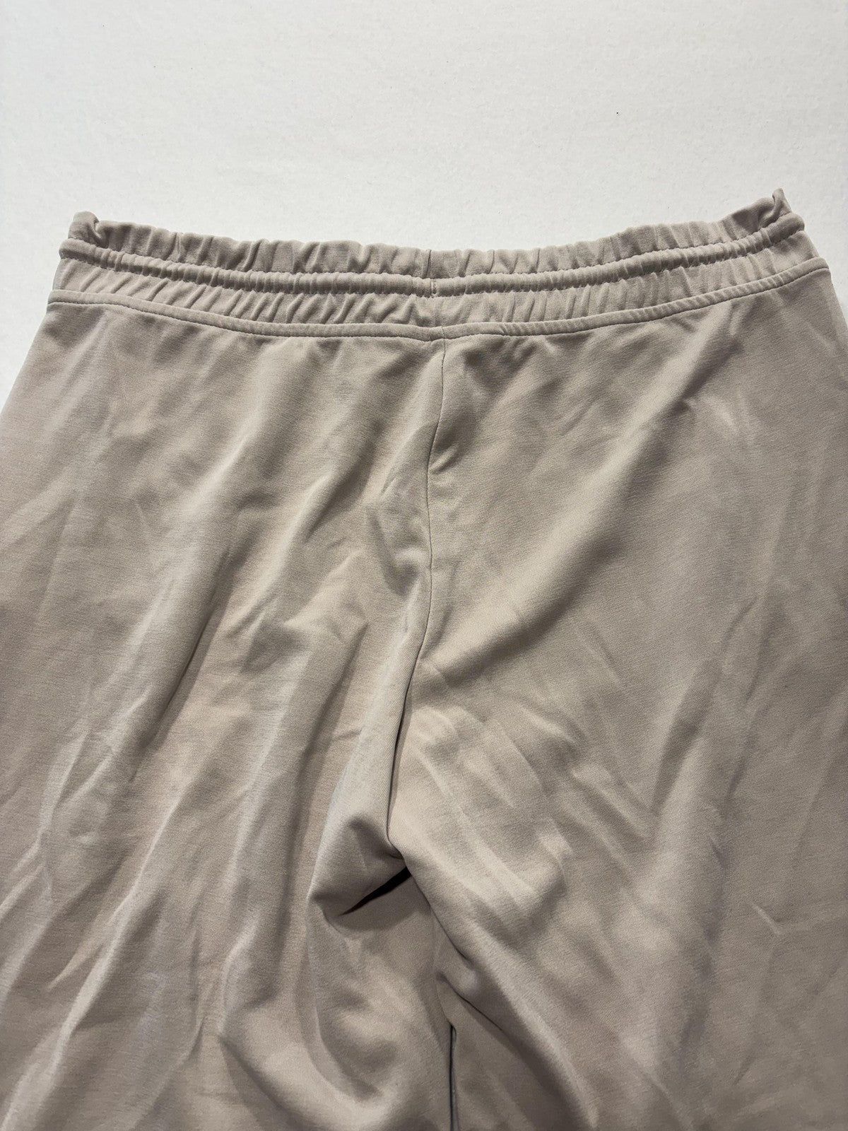 Athleta Pants Womens Large Beige Cropped Wide Leg Drawstring Jersey Lounge