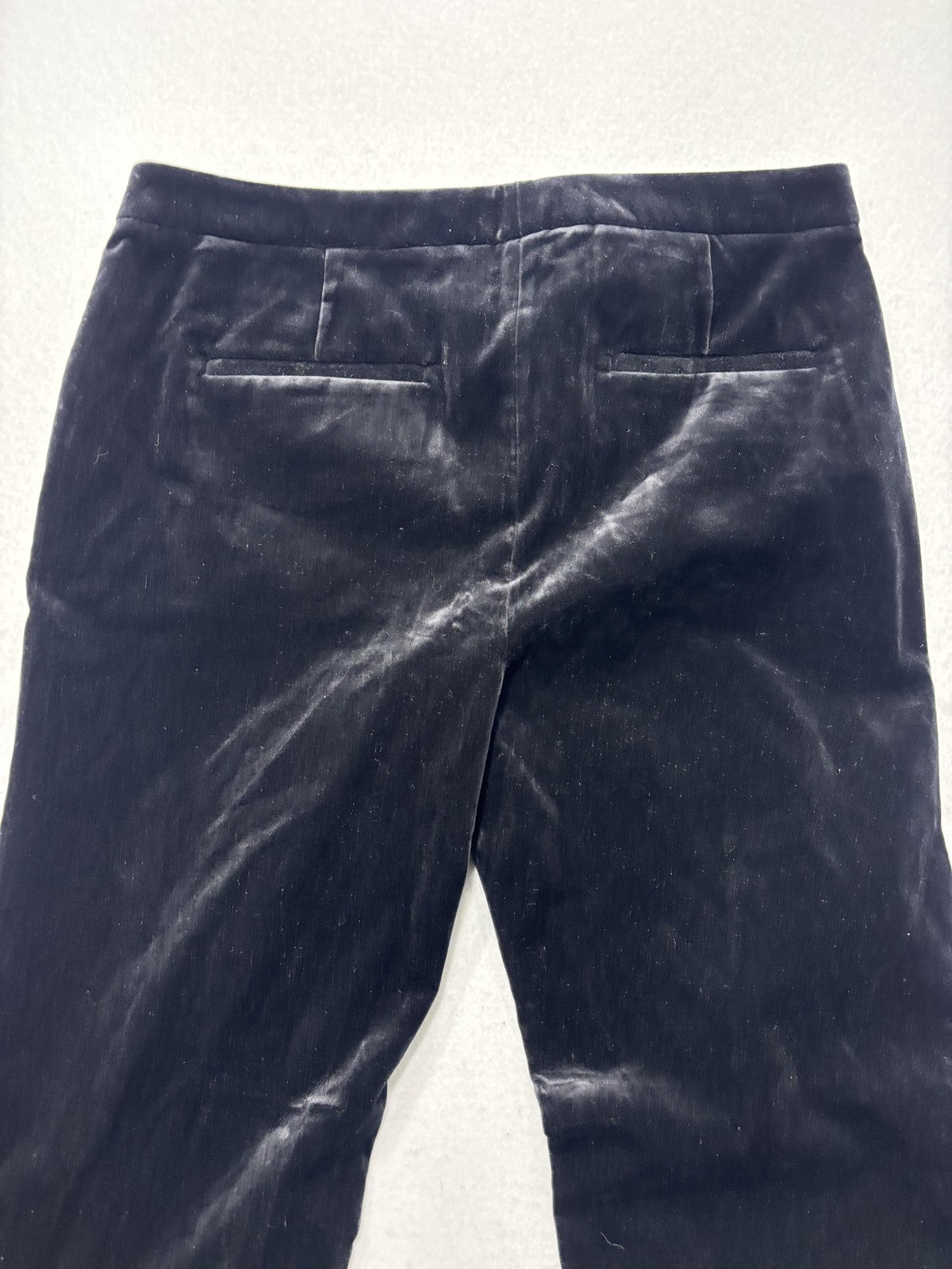 Theory Dress Pants Womens 8 Black Stretch Velvet Caroleena Flare Leg Pockets