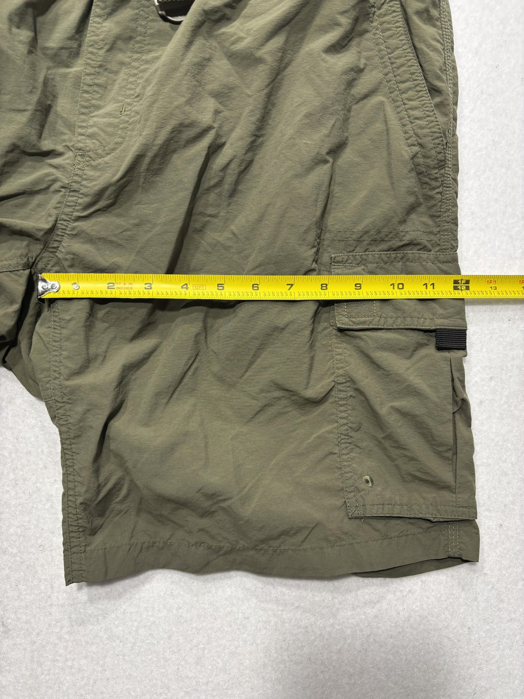 Columbia Swim Shorts Mens Large Green Elastic Waist Cargo Pockets Mesh Lined