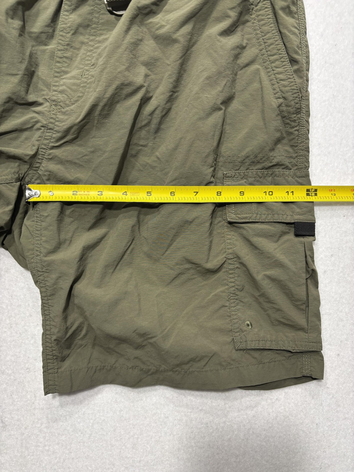 Columbia Swim Shorts Mens Large Green Elastic Waist Cargo Pockets Mesh Lined