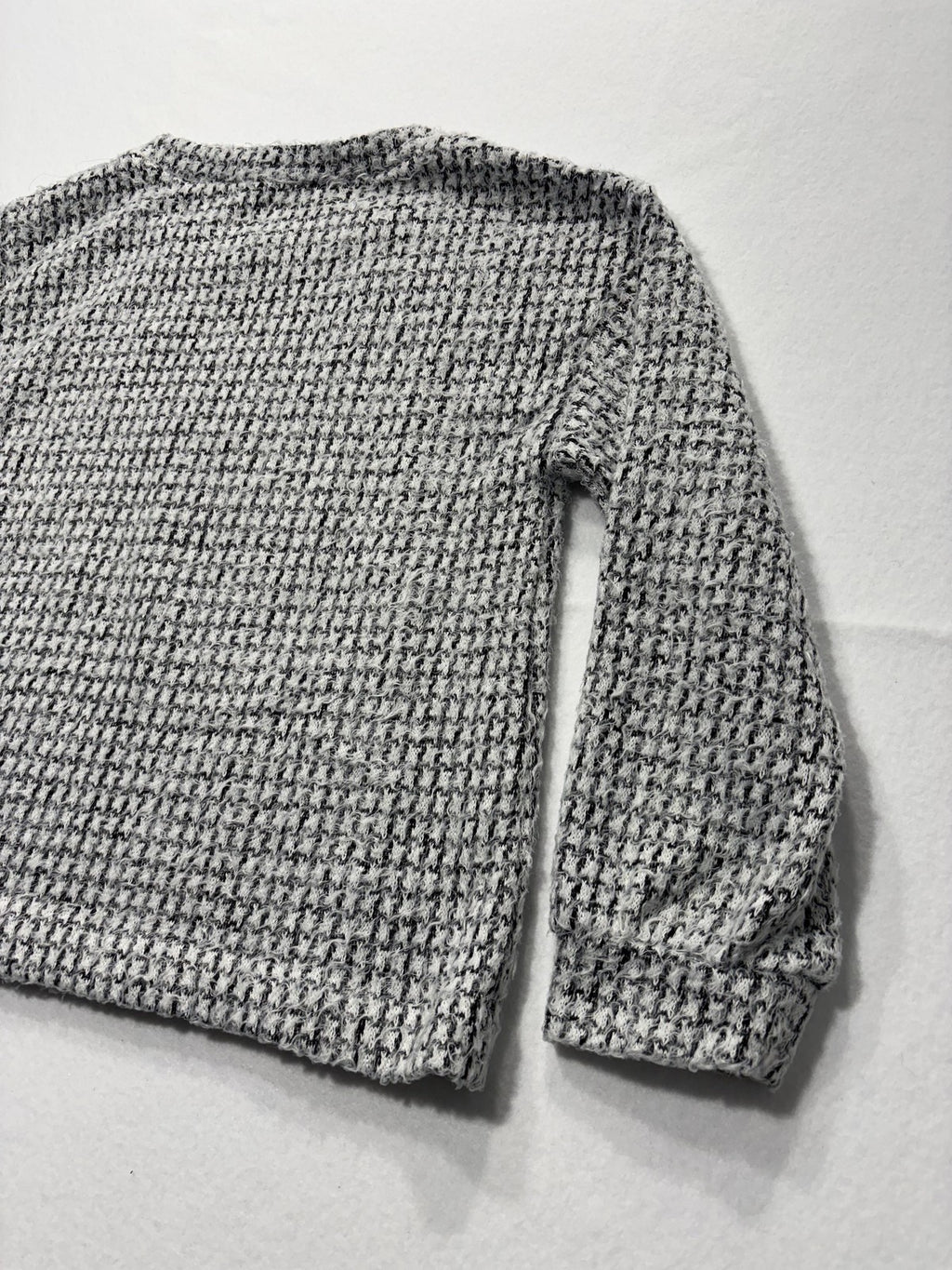 Vince Camuto Sweater Womens Medium Gray Waffle Knit Crew Long Sleeve Pullover