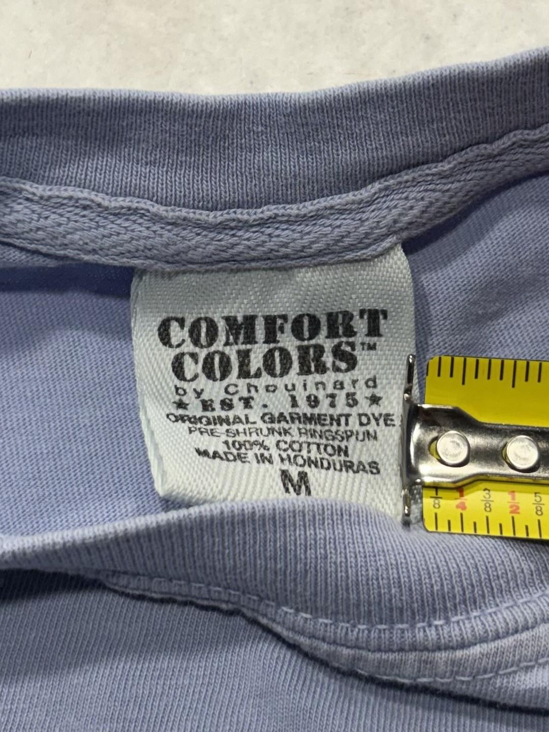 Comfort Colors Shirt Mens Medium Blue Baylor Chi Omega Graphic Tee Sorority