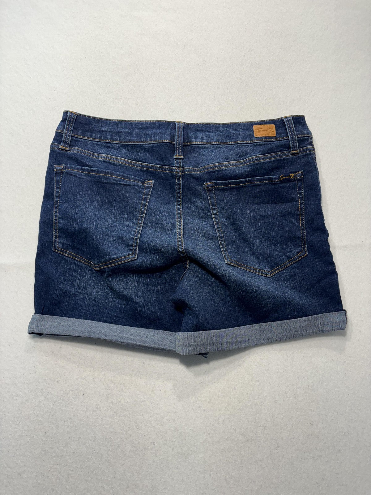 Seven7 Shorts Womens 12 Blue Weekend Short Bermuda Cuffed Denim Stretch 5 Pocket