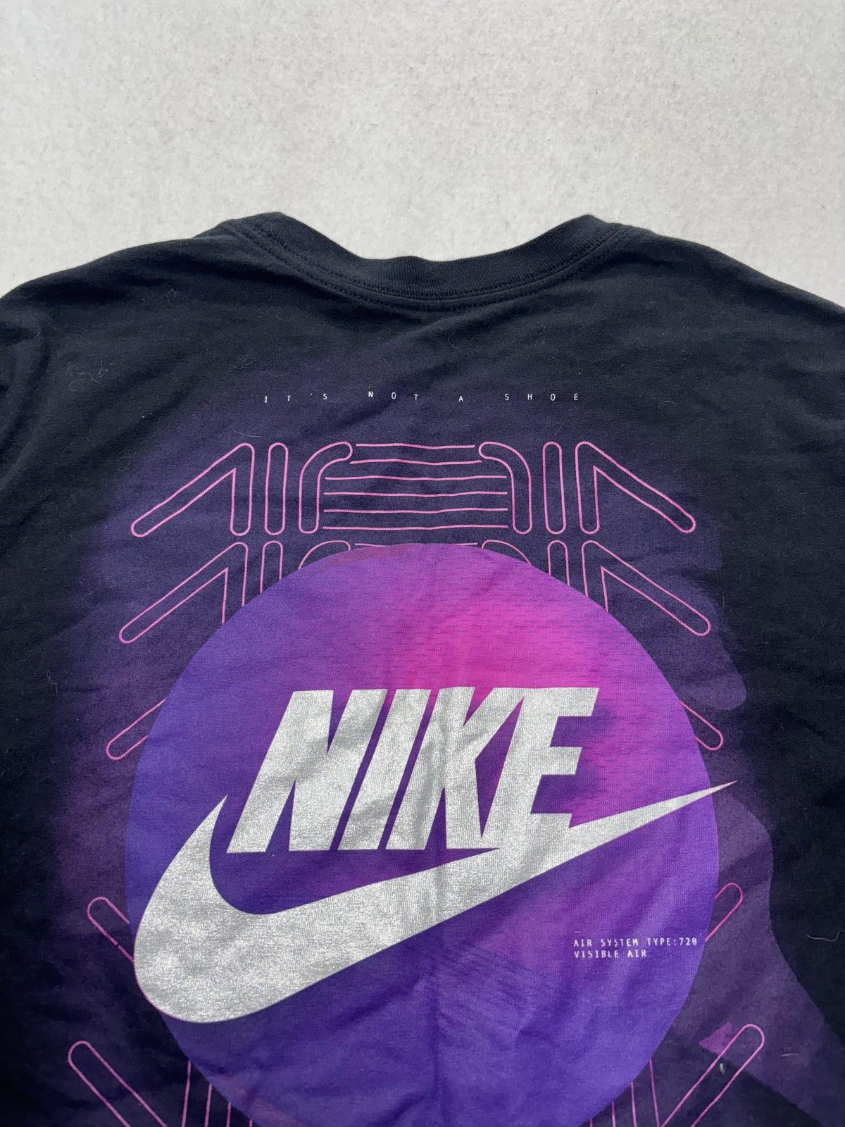 Nike Shirt Mens Small Black Nike Air 720 Purple Logo Long Sleeve Graphic Tee