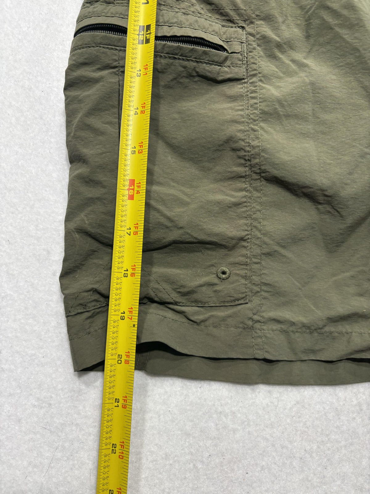 Columbia Swim Shorts Mens Large Green Elastic Waist Cargo Pockets Mesh Lined