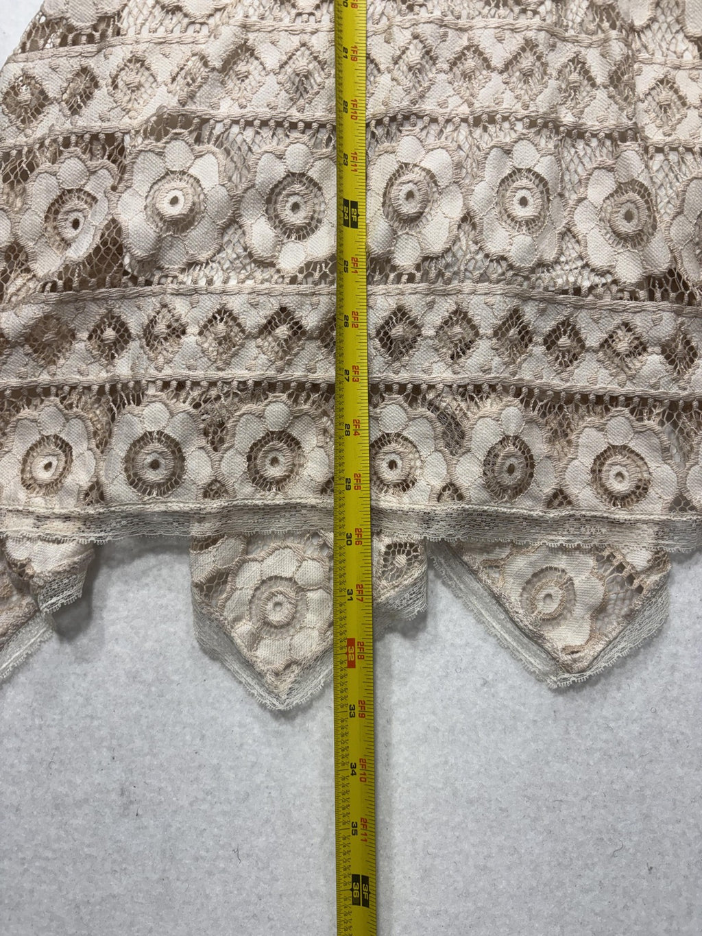 Free People Dress Womens 0 Beige Floral Lace Square Neck Asym Hem Sundress Boho