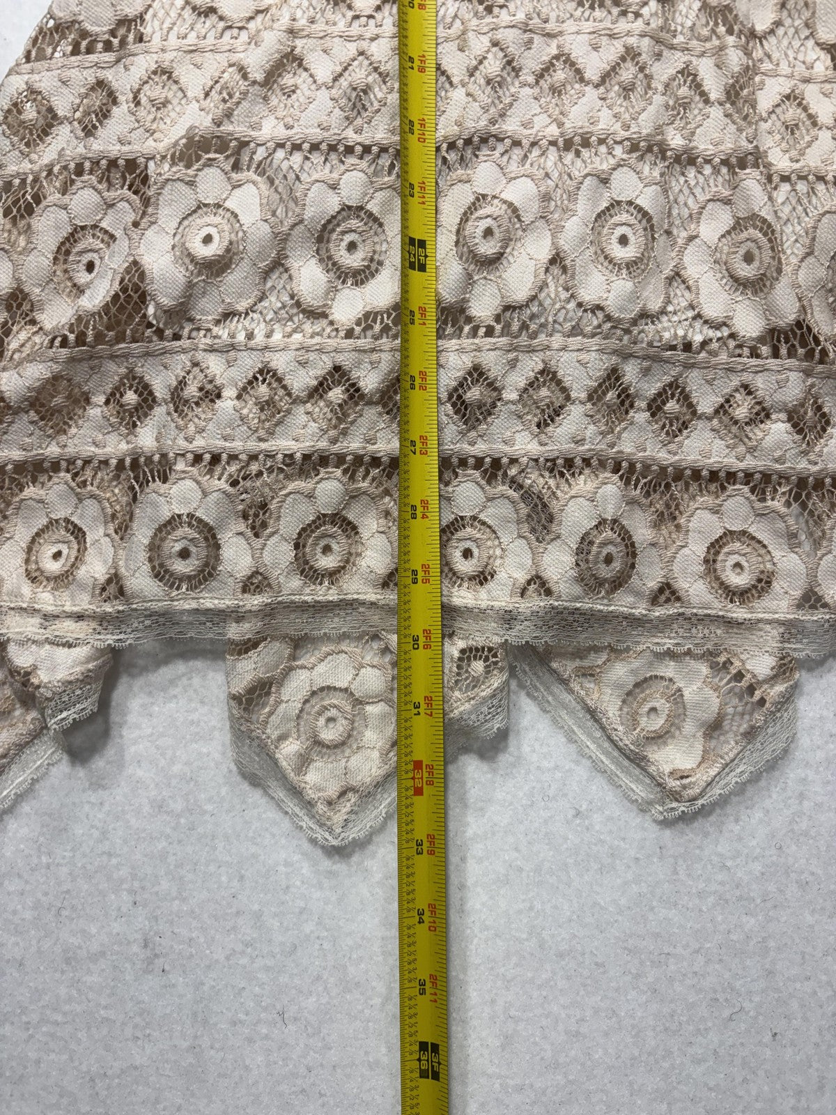 Free People Dress Womens 0 Beige Floral Lace Square Neck Asym Hem Sundress Boho