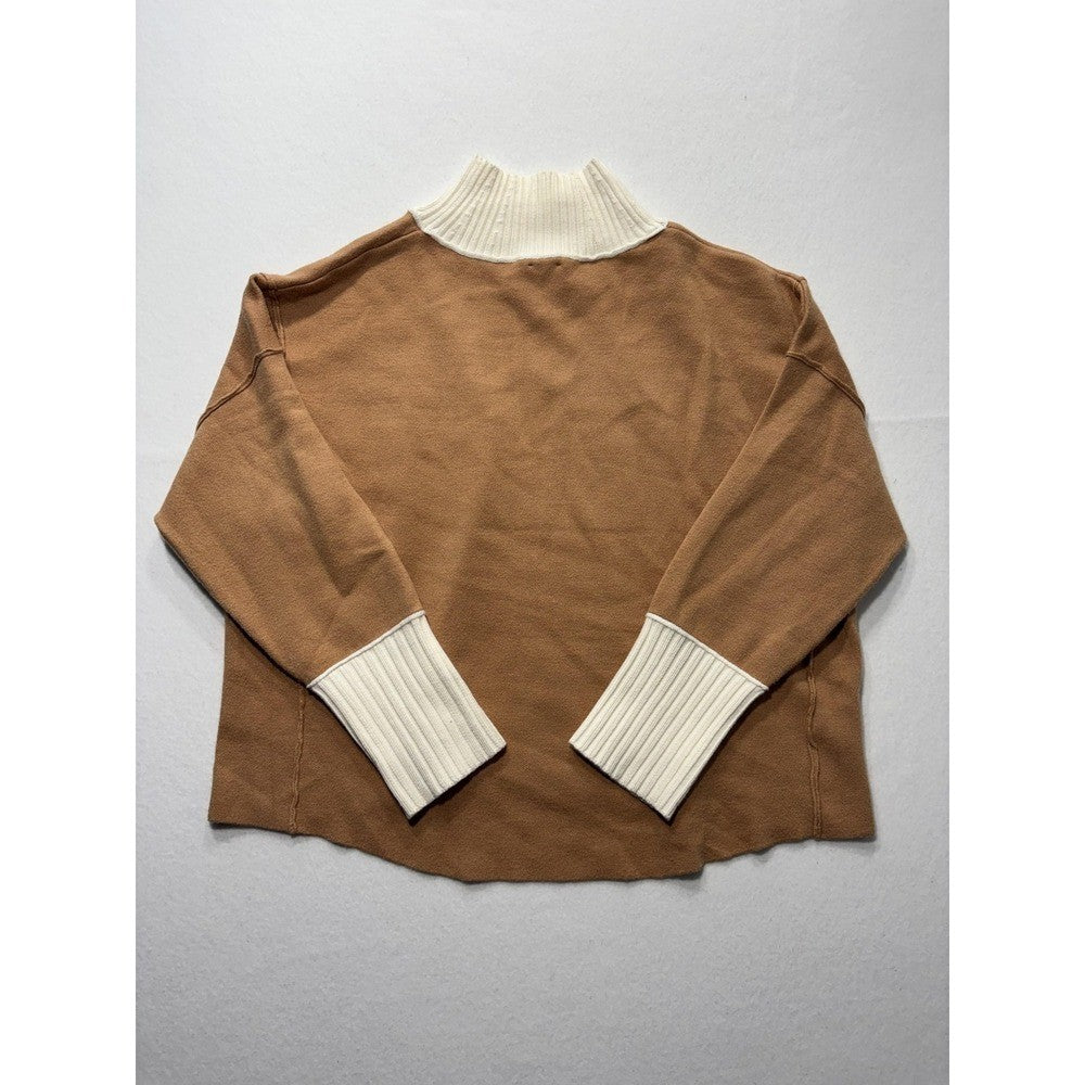 Maeve Sweater Womens Medium Brown Mock Neck Dolman Sleeve Knit Relaxed Pullover