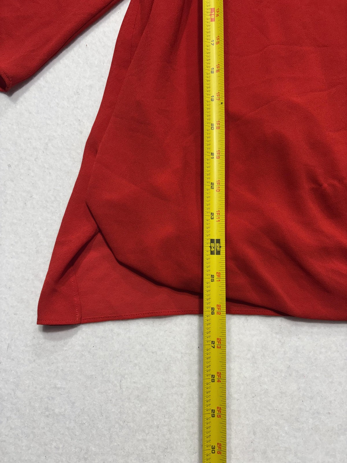MICHAEL Michael Kors Blouse Womens Medium Red Sequin Neck 3/4 Sleeve Tunic Top