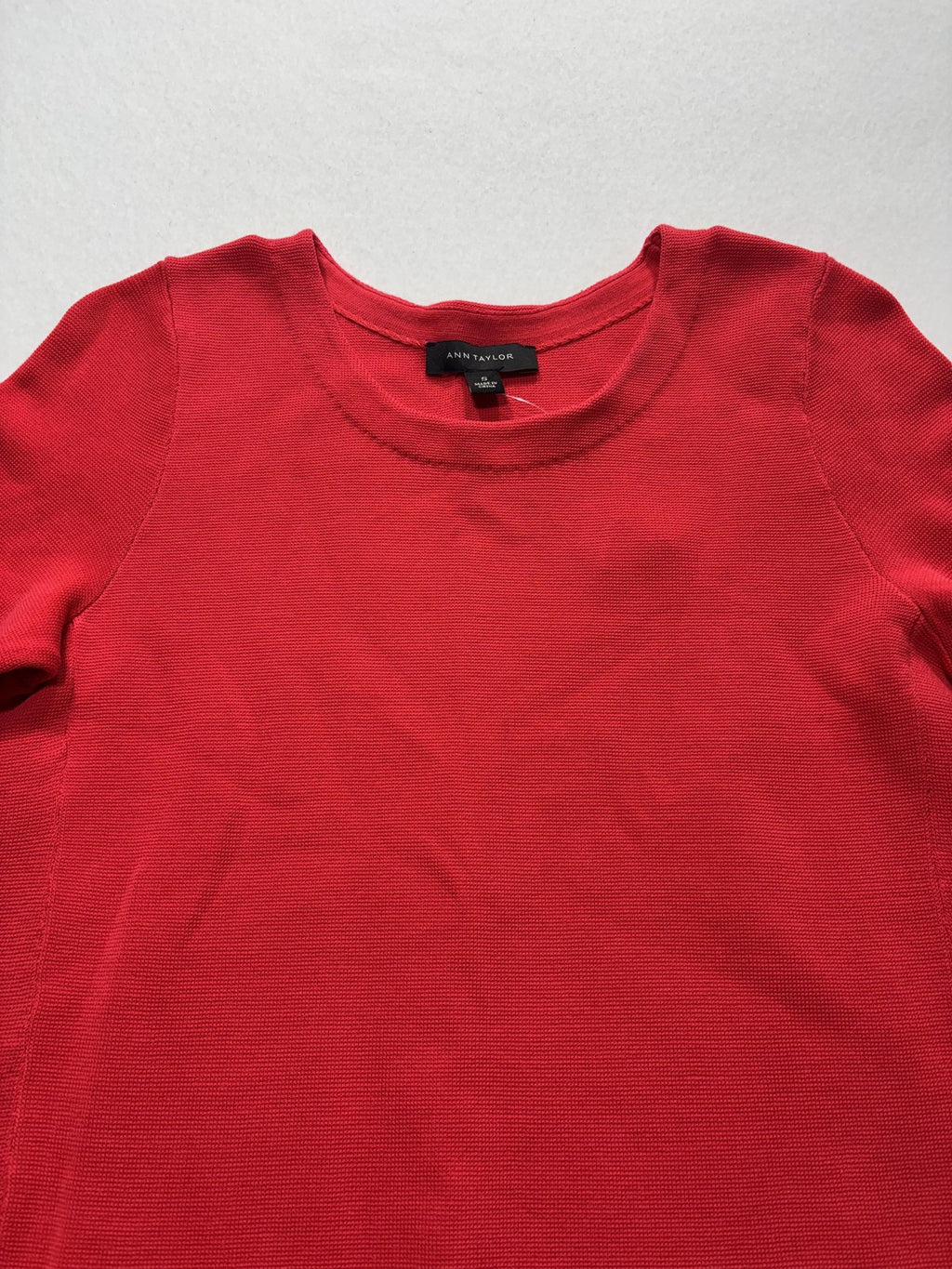 Ann Taylor T-Shirt Dress Womens Small Red Knit Crewneck Short Sleeve Cotton