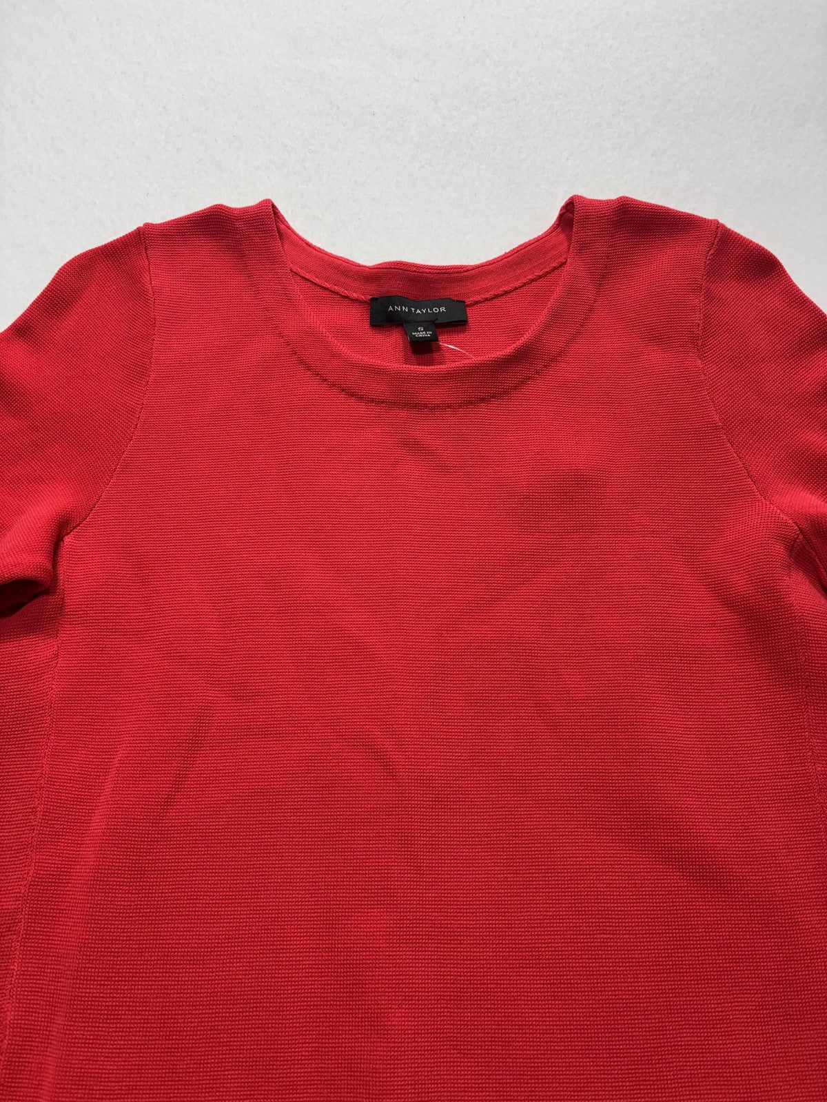 Ann Taylor T-Shirt Dress Womens Small Red Knit Crewneck Short Sleeve Cotton
