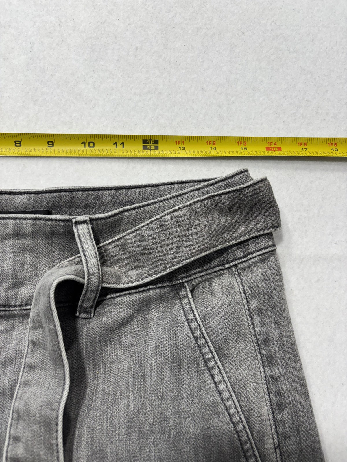 White House Black Market Utility Cargo Jeans Womens 10R Gray High Rise Wide Leg