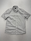 Michael Kors Shirt Mens Large White Floral Short Sleeve Button Up Slim Fit