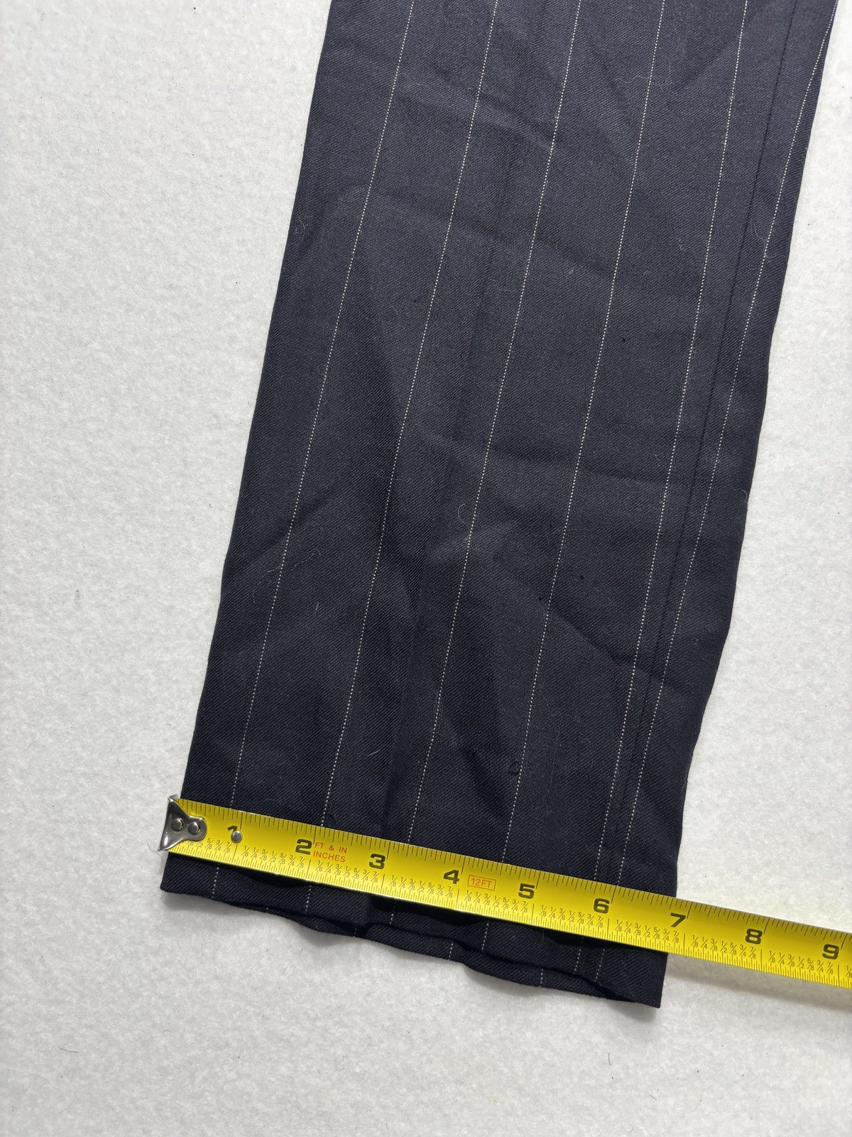 Lauren Ralph Lauren Dress Pants Womens 12 Black Pinstripe Straight Leg Twill