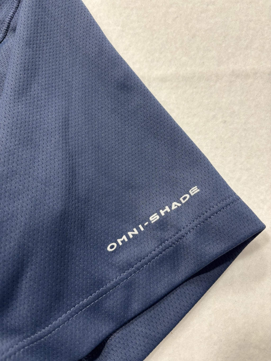 Columbia Omni-Shade Polo Shirt Mens Medium Blue Colorblock Golf UV Protection