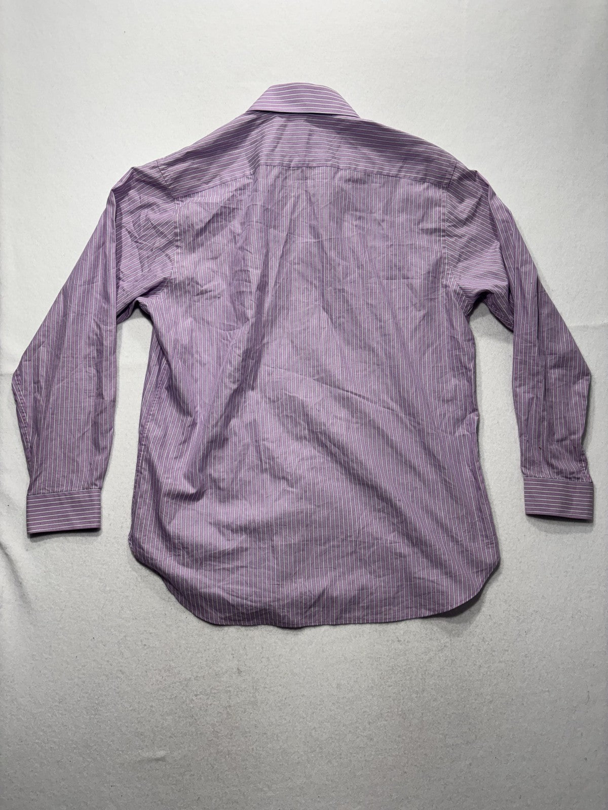 MICHAEL Michael Kors Dress Shirt Mens Large Purple Striped Long Sleeve Slim Fit