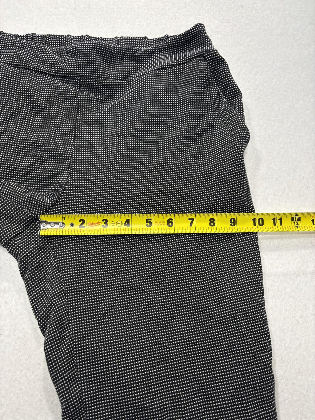 Nine West Dress Pants Womens Small Black Check Crop Tapered Knit Stretch