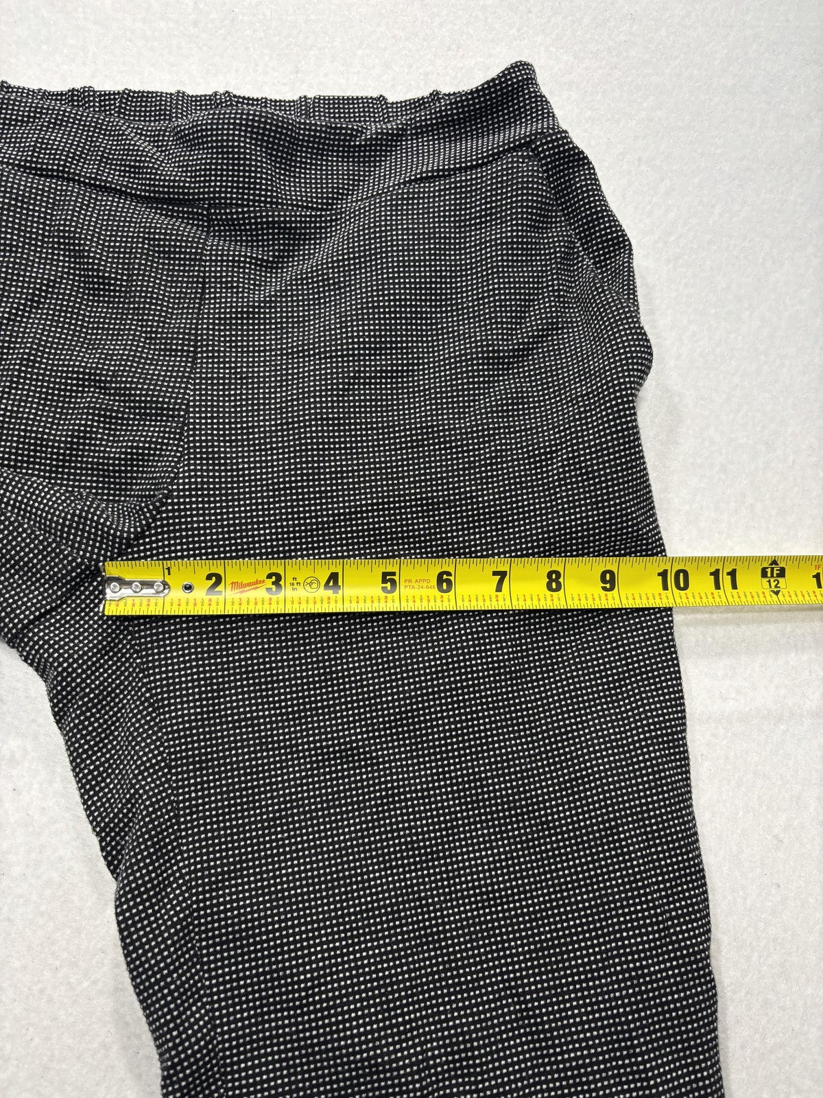 Nine West Dress Pants Womens Small Black Check Crop Tapered Knit Stretch