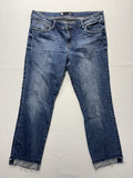 KUT From The Kloth Jeans Womens 14 Blue Mid Rise Straight Raw Hem Distressed