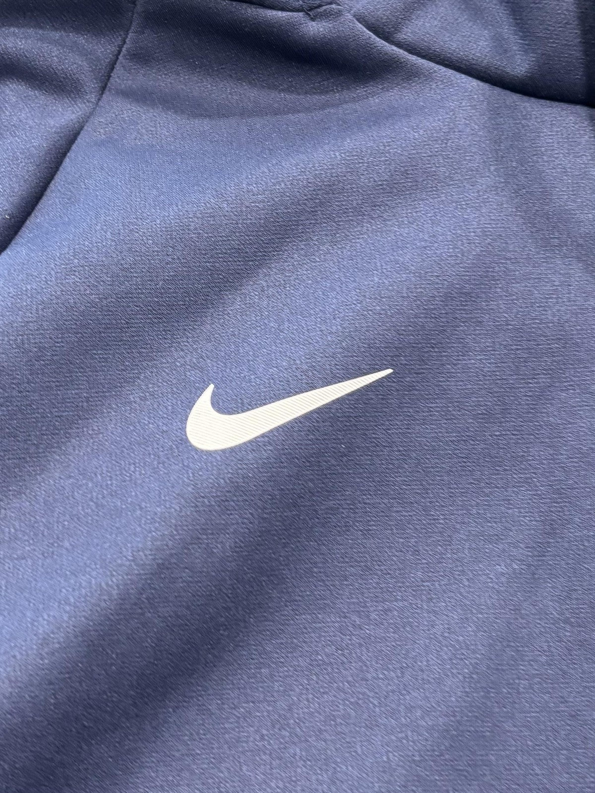 Nike Dri-FIT Hoodie Mens Medium Blue Fleece Pullover Athletic Training Logo