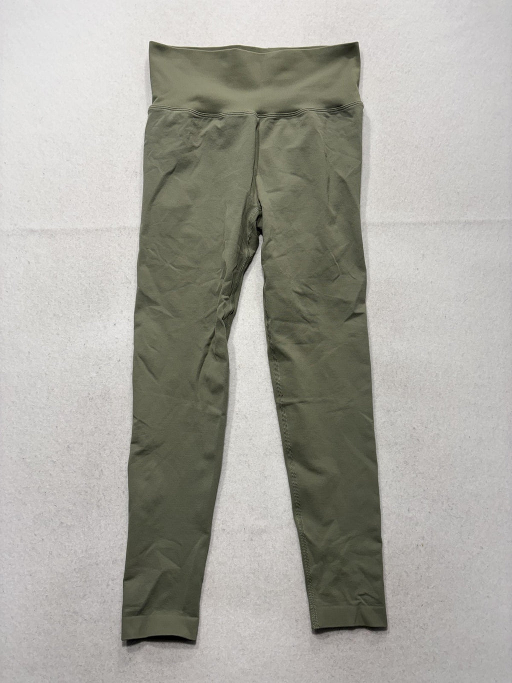 Leggings Womens Medium Green High Rise Ankle Ruched Back Stretch Athletic Yoga