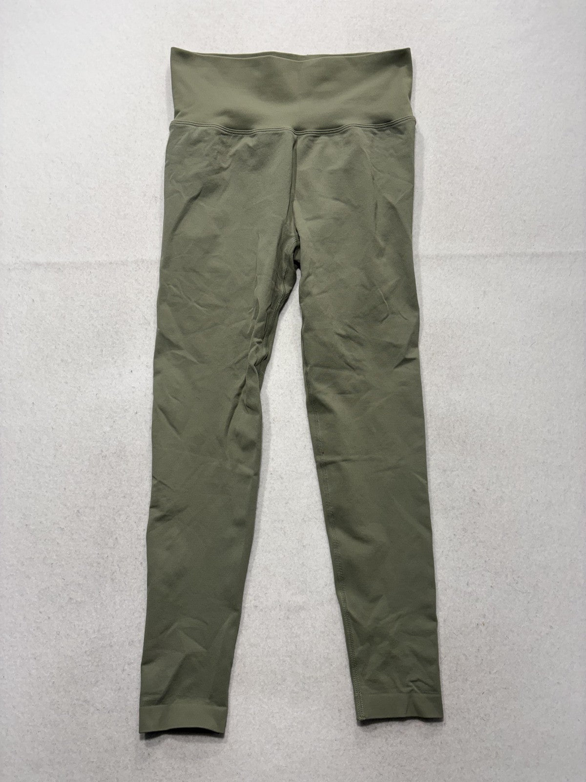 Leggings Womens Medium Green High Rise Ankle Ruched Back Stretch Athletic Yoga