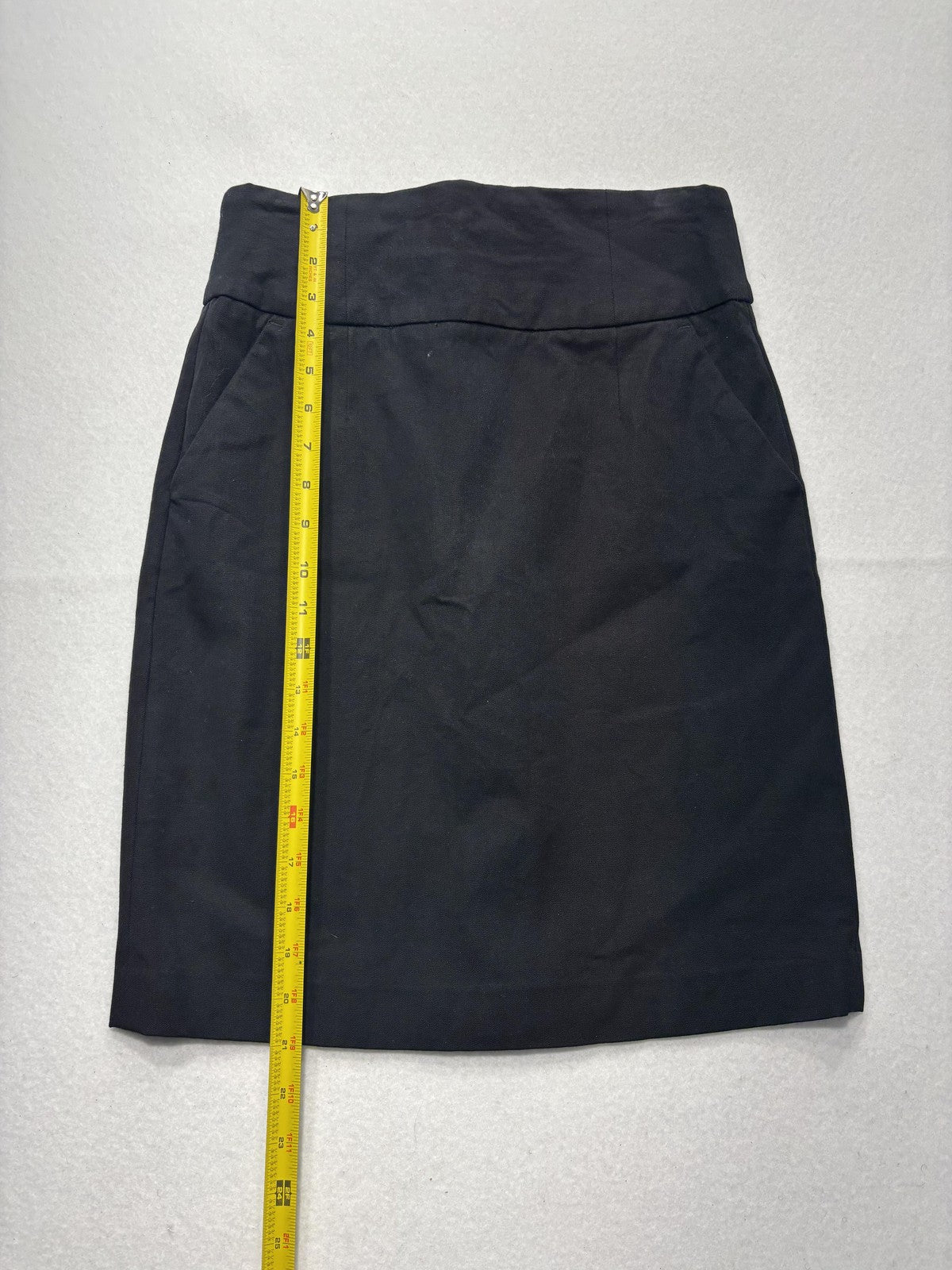 Banana Republic Skirt Womens 2 Black Stretch Knee Length Pencil Twill Work