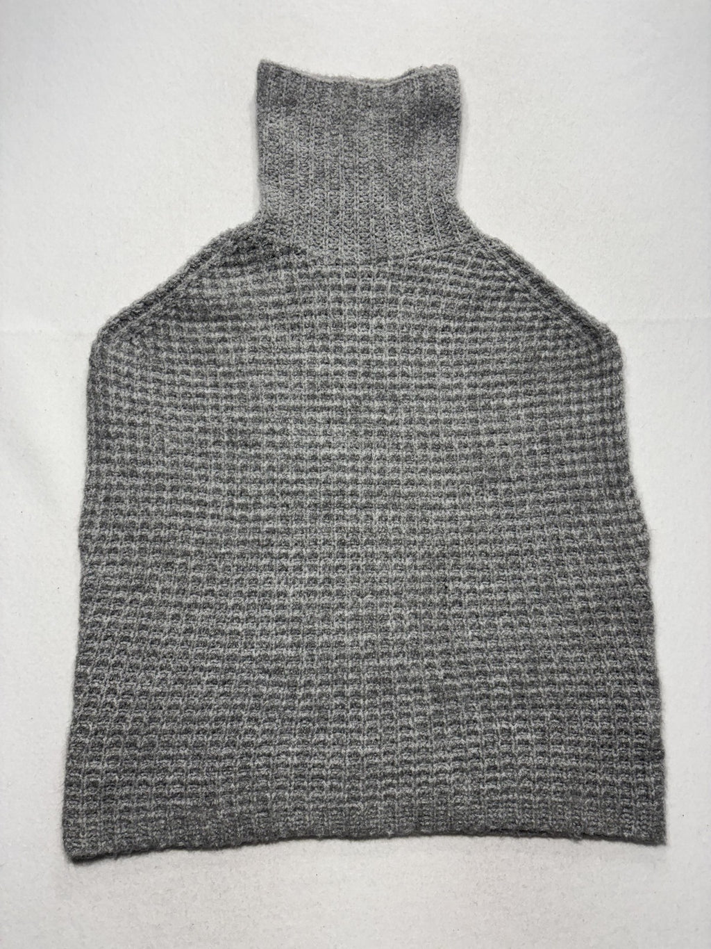 John + Jenn Sweater Womens XL Gray Turtleneck Waffle Knit Cape Poncho Layering