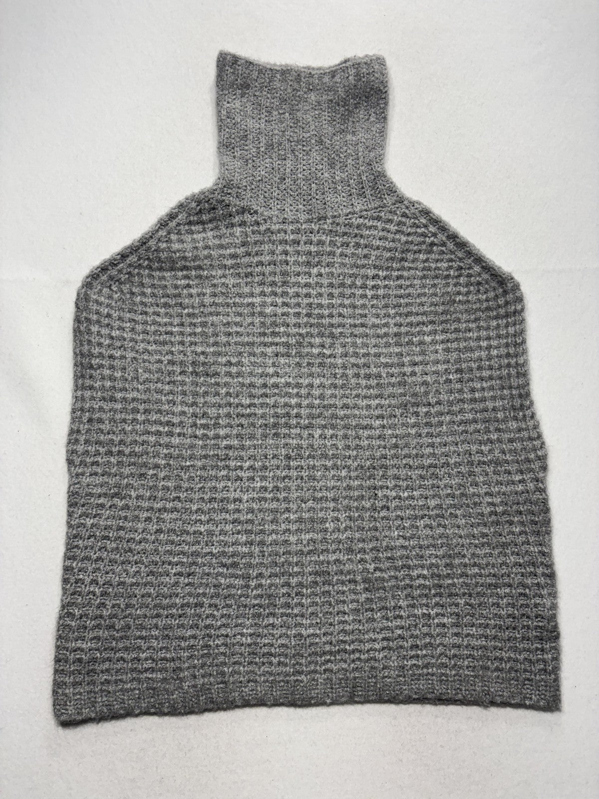 John + Jenn Sweater Womens XL Gray Turtleneck Waffle Knit Cape Poncho Layering
