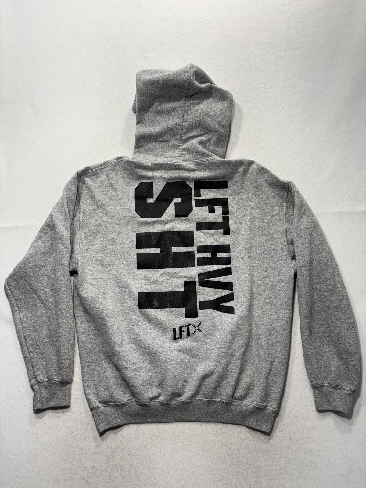 Port & Company Hoodie Mens Large Gray LFT HVY SHT Fleece Pullover Gym Training