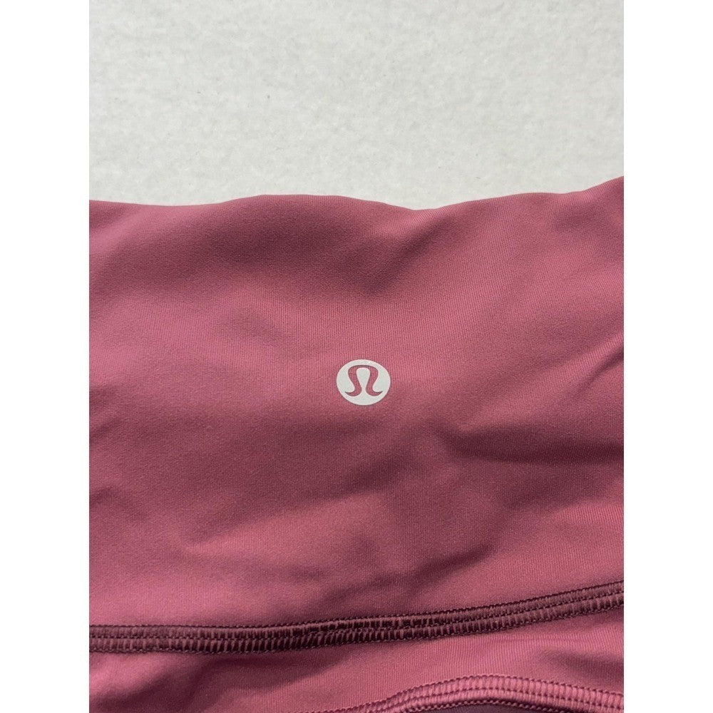 Lululemon Leggings Womens 4 Red Colorblock High Rise Crop 23.5 Inseam Pocket