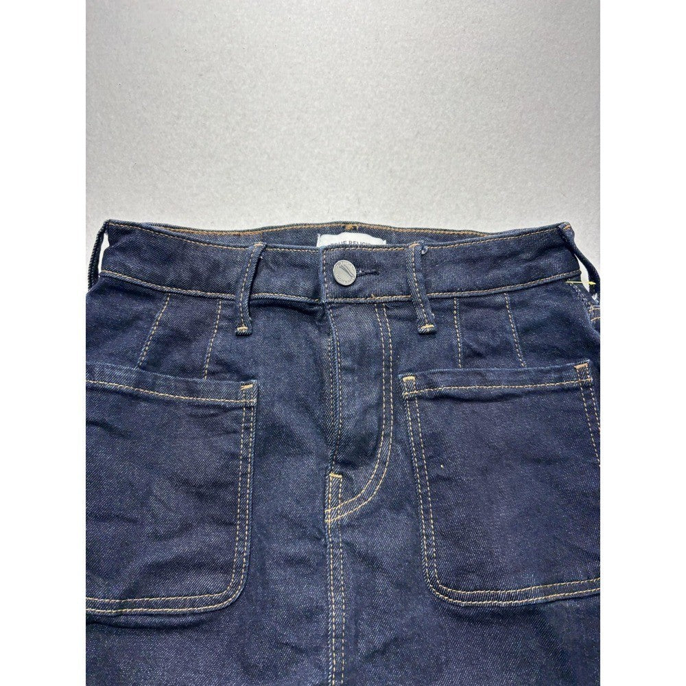 True Religion Skirt Womens 26W Blue Denim Utility Pocket Mini Stretch Casual