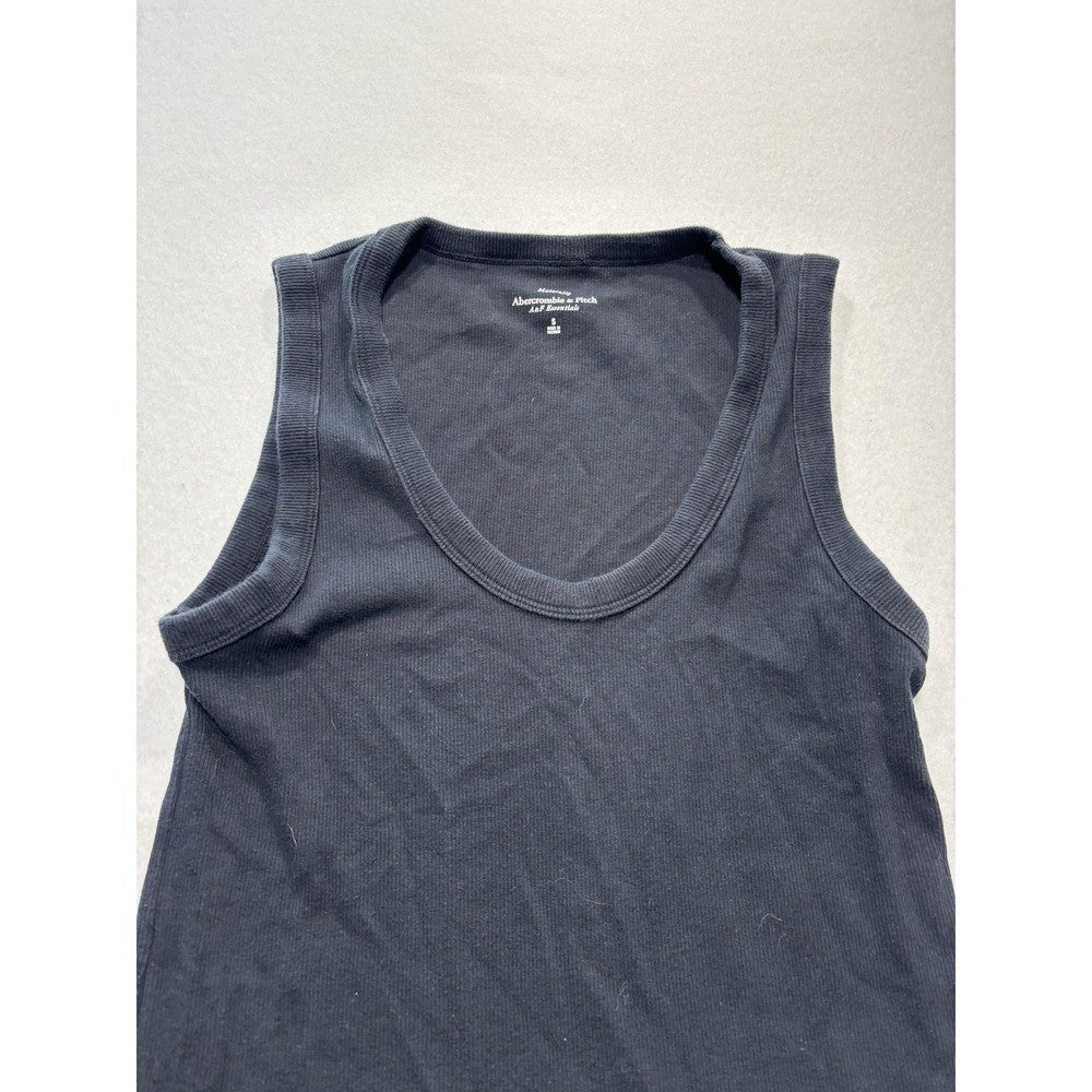 Abercrombie & Fitch Tank Womens Small Black Ribbed Knit Scoop Neck Maternity