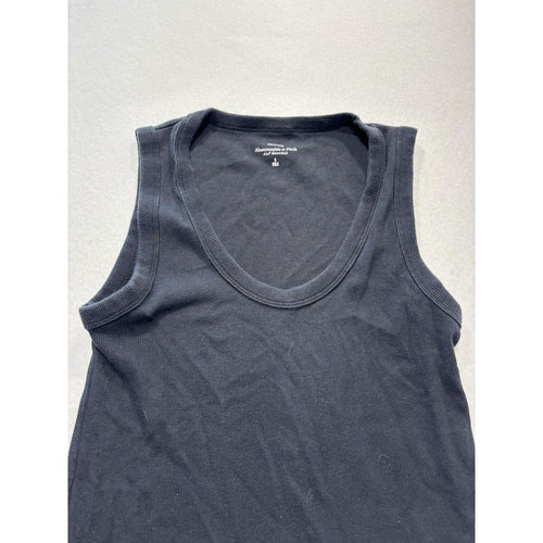 Abercrombie & Fitch Tank Womens Small Black Ribbed Knit Scoop Neck Maternity