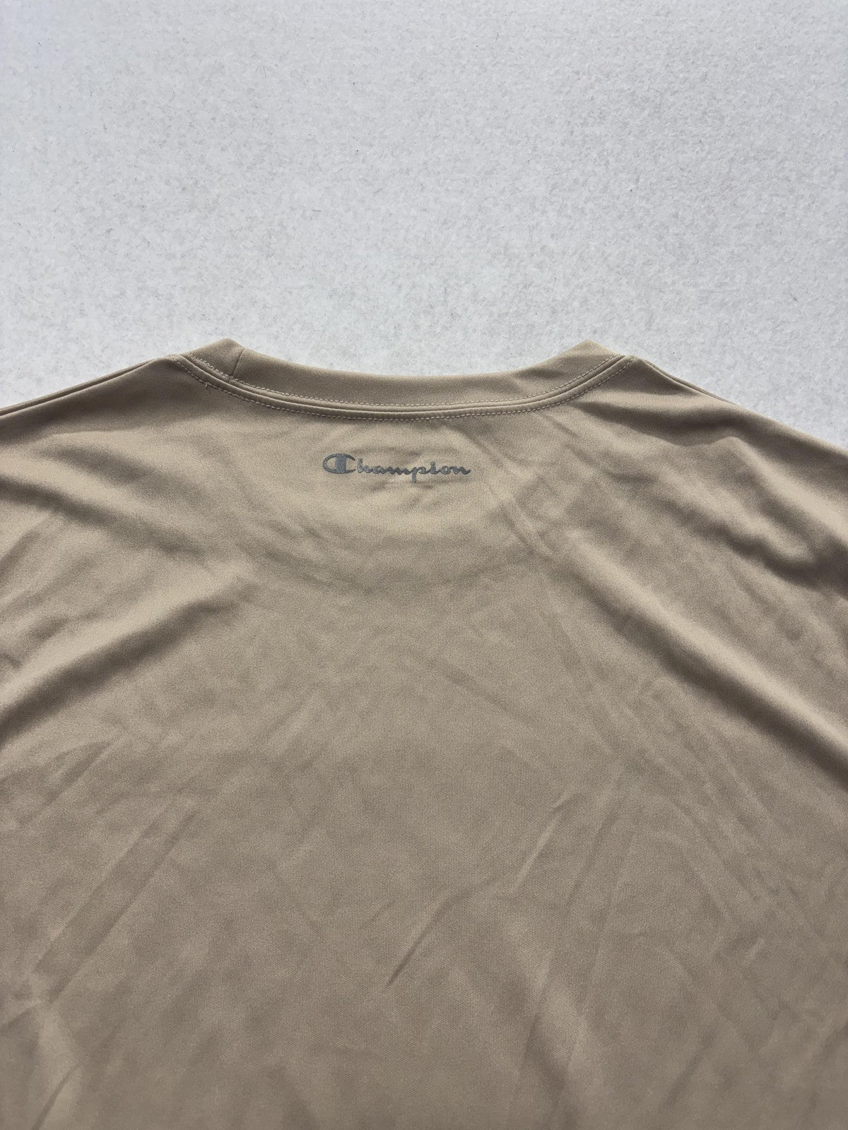 Champion Performance Shirt Mens Medium Beige Short Sleeve Athletic CW22 T-Shirt