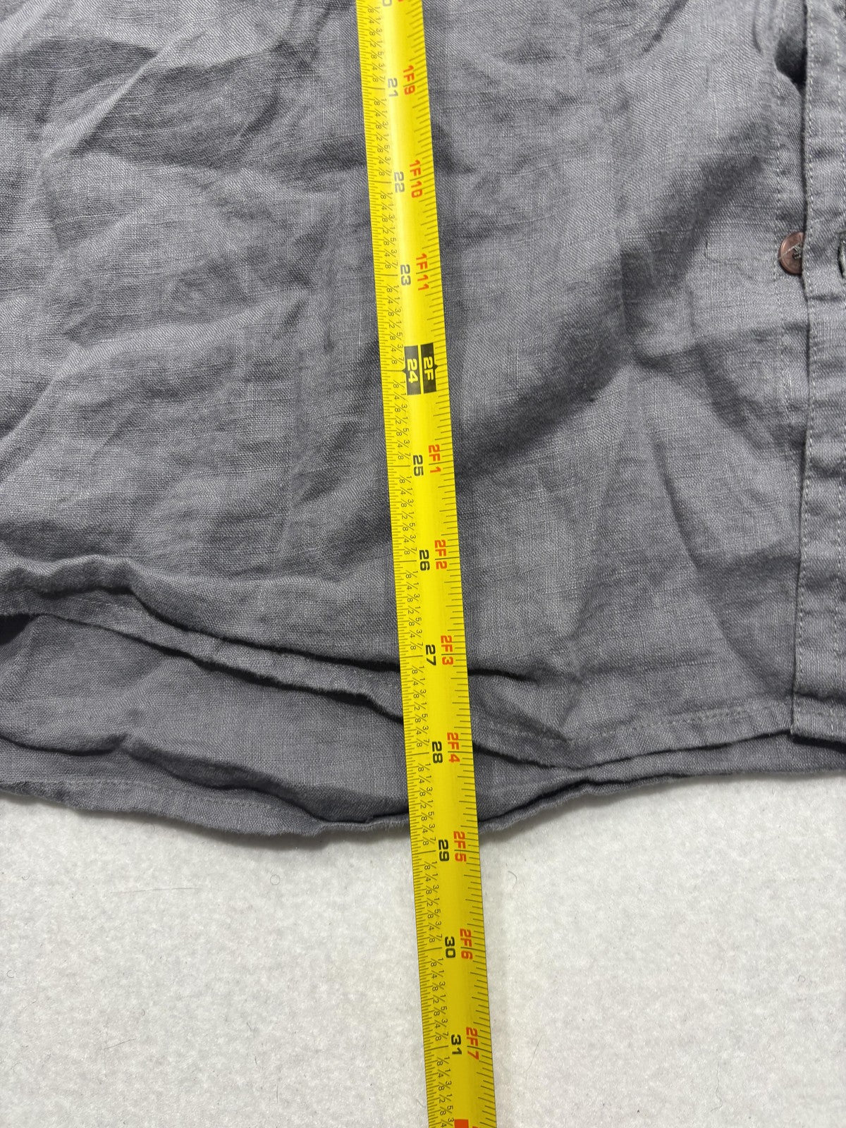 Armani Exchange Shirt Mens 2XL Gray Linen Short Sleeve Button Up Casual