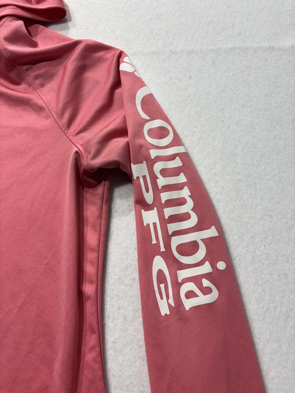 Columbia PFG Omni-Shade Shirt Womens L Pink Hooded Long Sleeve Sun Protection