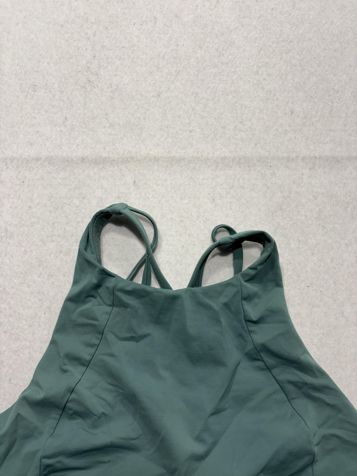Lululemon Sports Bra Womens 8 Green High Neck Strappy Crossback Yoga Athletic