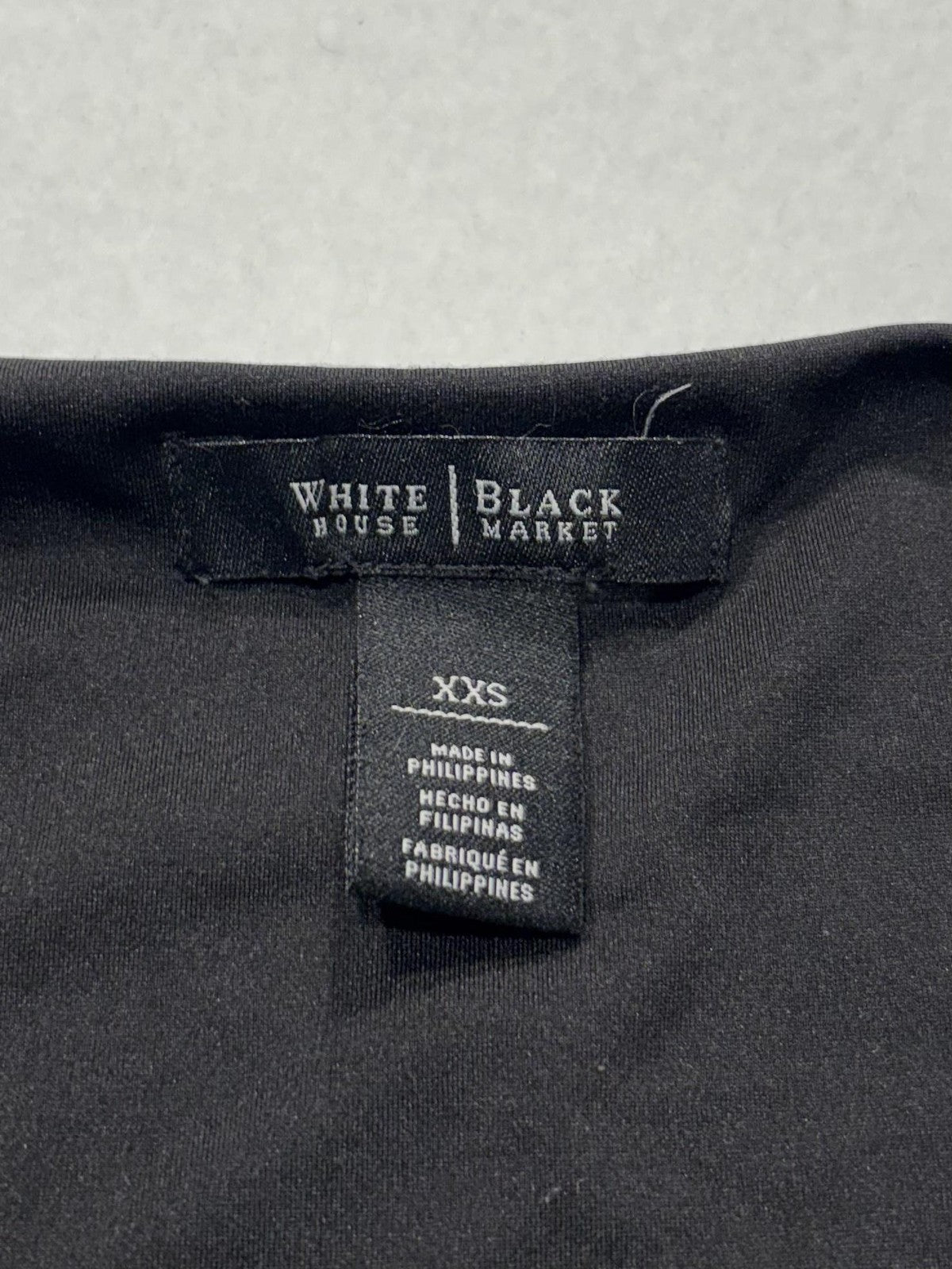 White House Black Market Tank Womens XXS Black Scoop Neck Pleated Lined Stretch