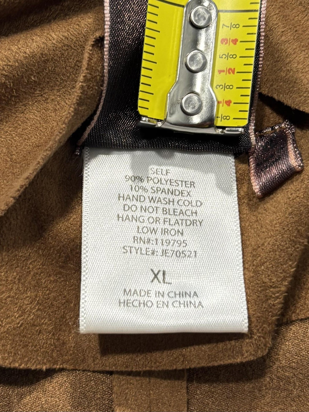 Moon Collection Vest Womens XL Brown Faux Suede Waterfall Draped Hem JE70571