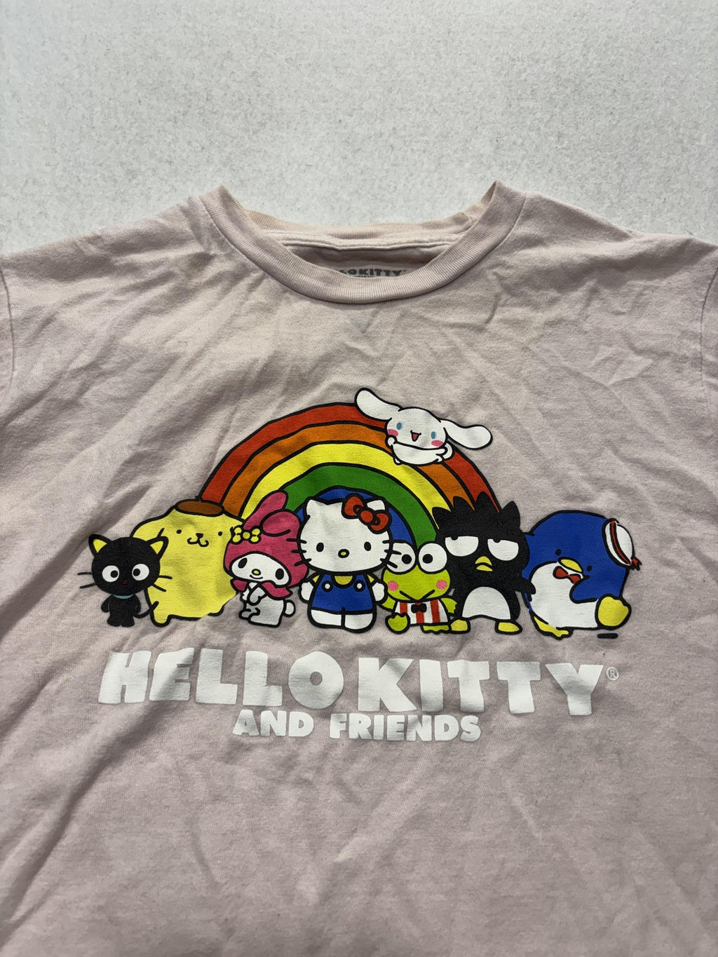 Sanrio Shirt Womens S Pink Hello Kitty And Friends Rainbow Graphic Tee SIL-34706