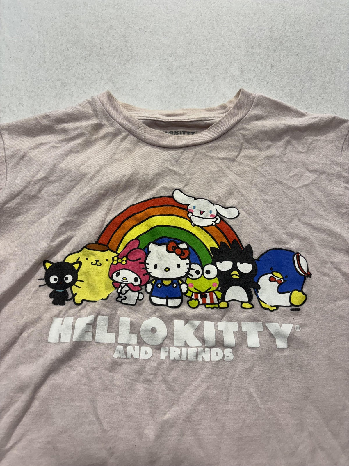 Sanrio Shirt Womens S Pink Hello Kitty And Friends Rainbow Graphic Tee SIL-34706