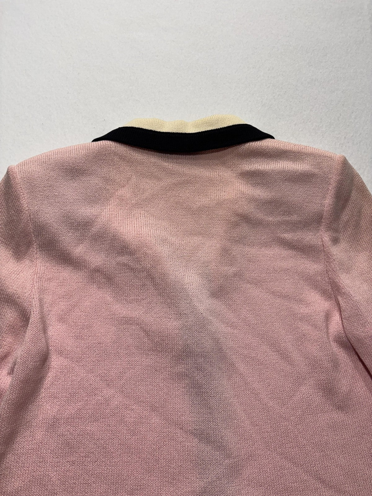 St. John Sweater Womens 6 Pink Collared Button Front Long Knit Cardigan