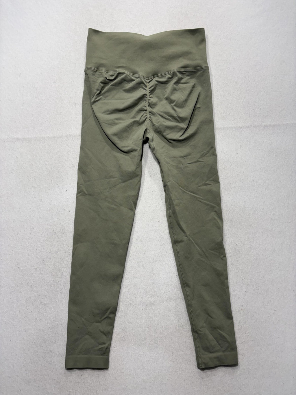 Leggings Womens Medium Green High Rise Ankle Ruched Back Stretch Athletic Yoga