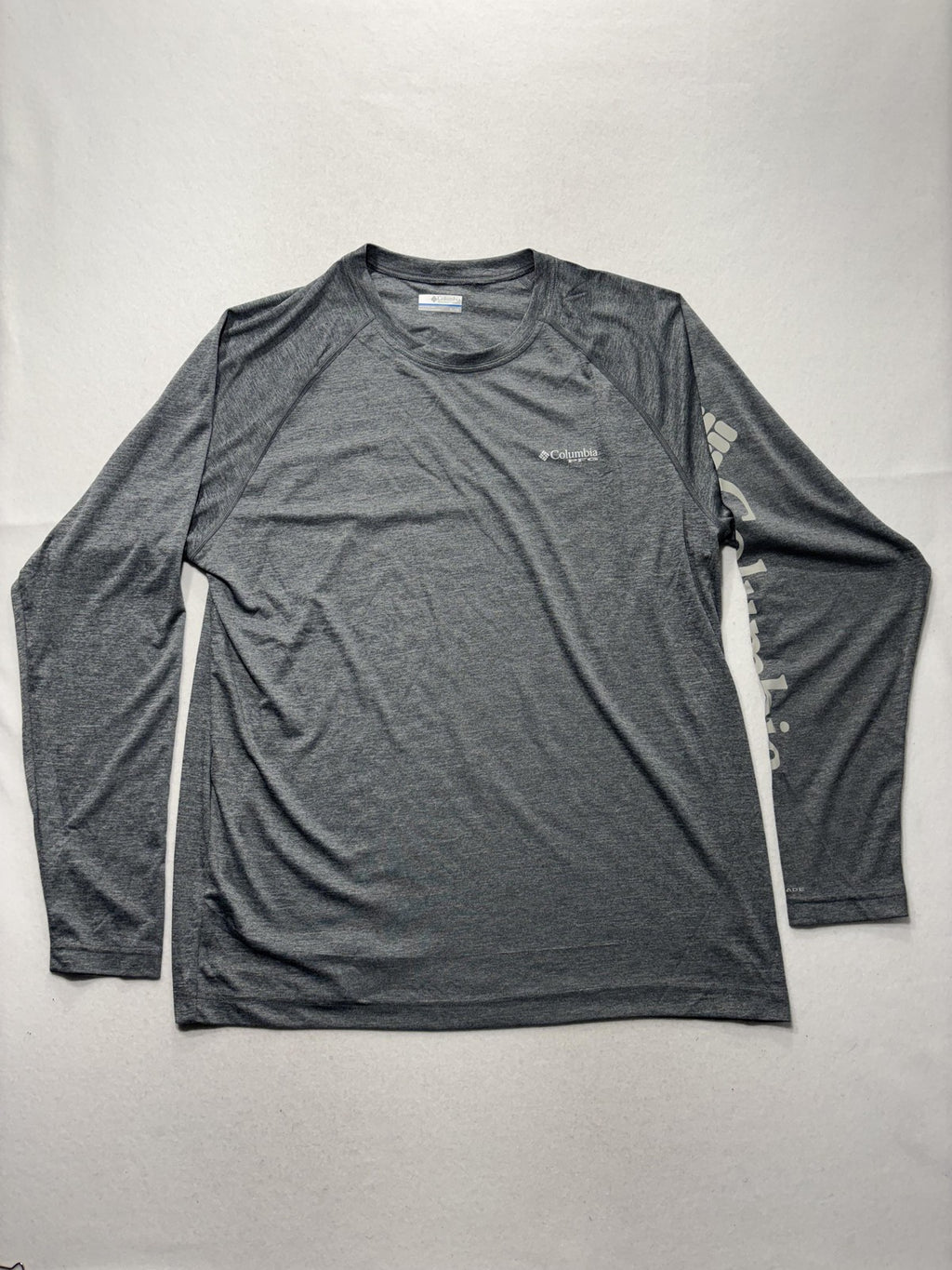 Columbia PFG Omni-Shade Shirt Mens XL Gray Long Sleeve Tee Fishing Lightweight