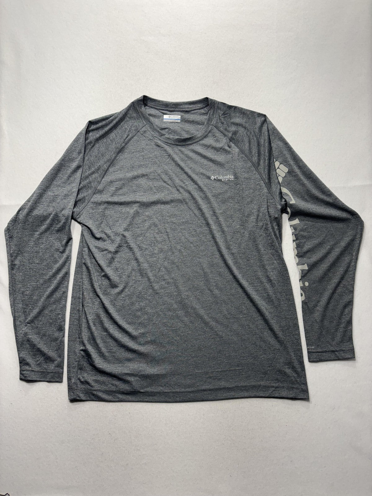 Columbia PFG Omni-Shade Shirt Mens XL Gray Long Sleeve Tee Fishing Lightweight