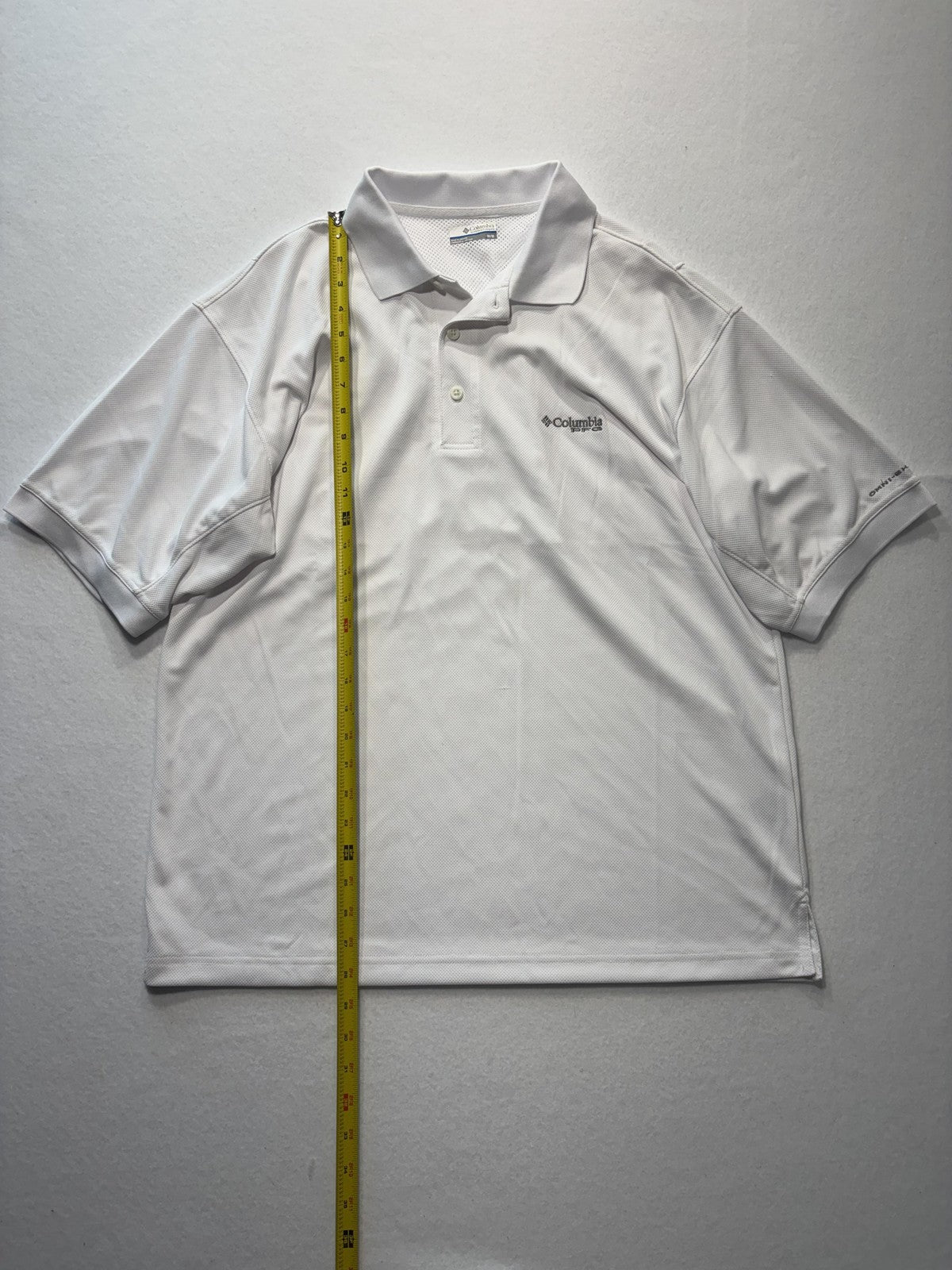 Columbia PFG Omni-Shade Polo Shirt Mens Medium White Fishing UV Protection