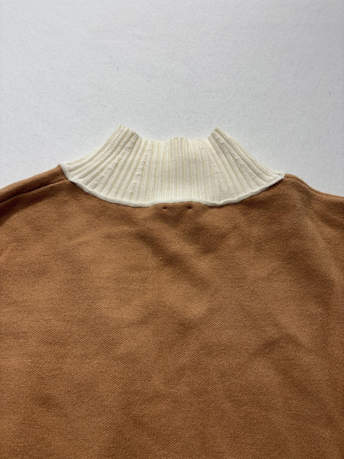 Maeve Sweater Womens Medium Brown Mock Neck Dolman Sleeve Knit Relaxed Pullover