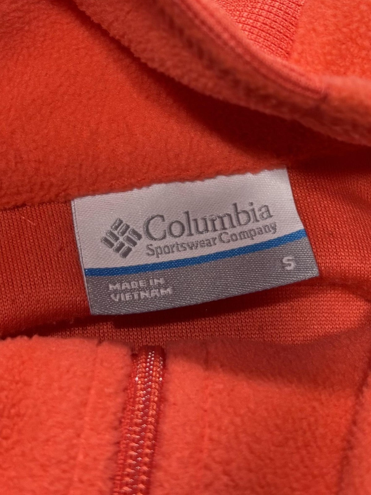 Columbia Pullover Womens Small Orange Fleece 1/4 Zip Mock Neck Long Sleeve Top