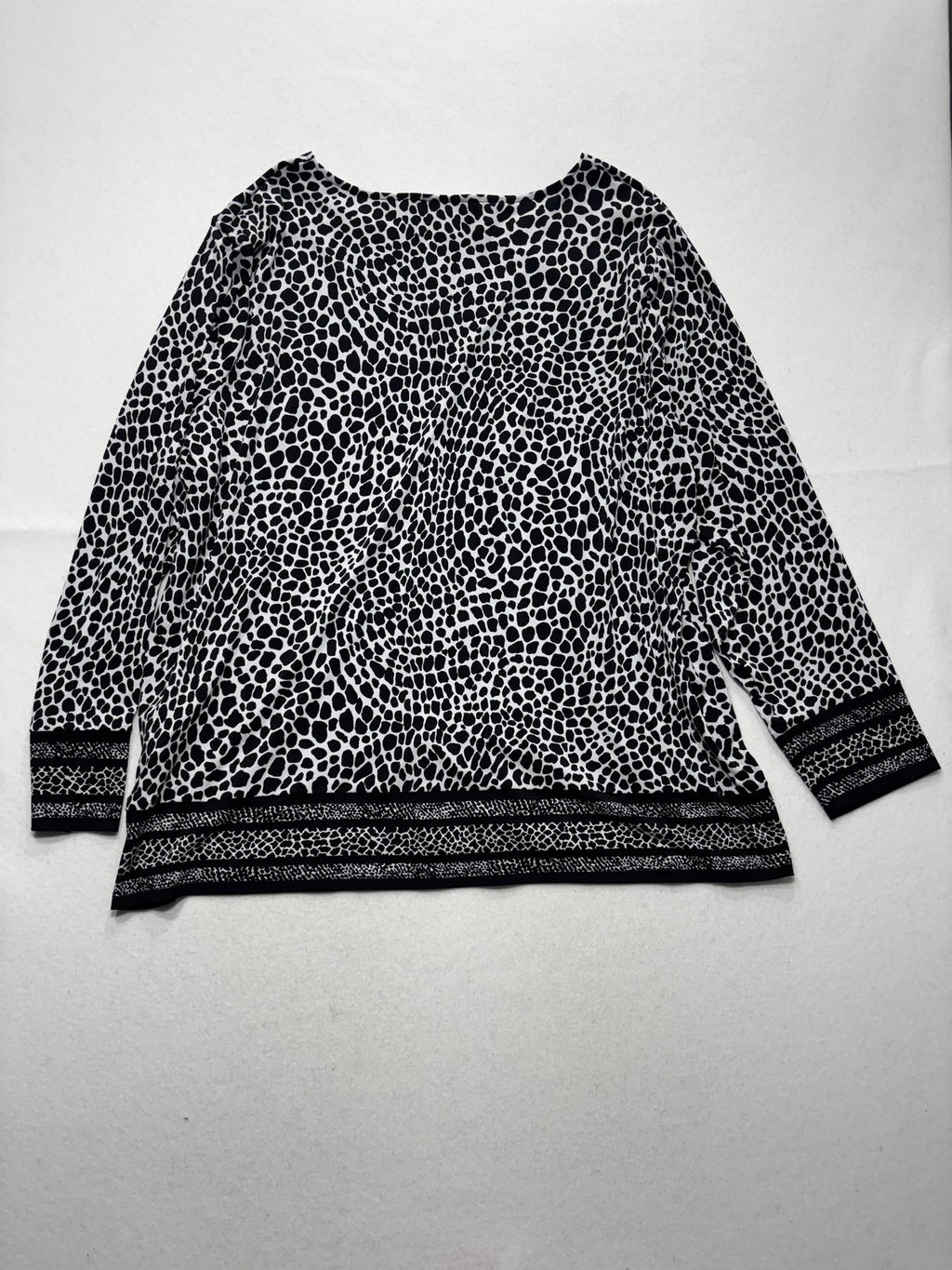 MICHAEL Michael Kors Blouse Womens 3X Black Animal Print Scoop Neck Tunic Top